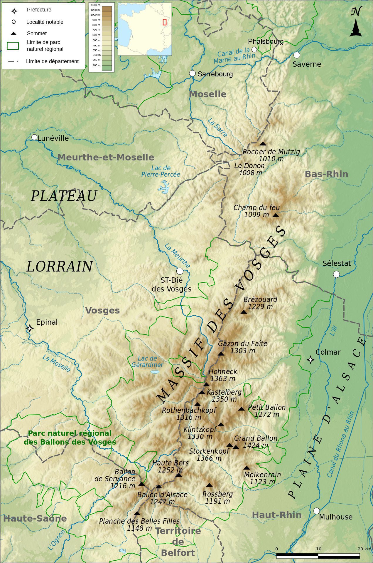 topographic map of alsace